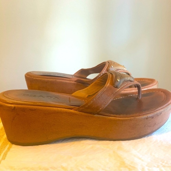 Prada Vintage Italian wedge sandal, size 36 - Picture 1 of 11